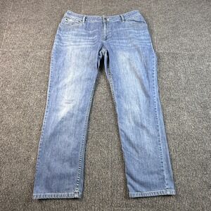 J. Jill Womens Straight Leg Jeans Size 16 Medium Wash Blue 100% Cotton Denim